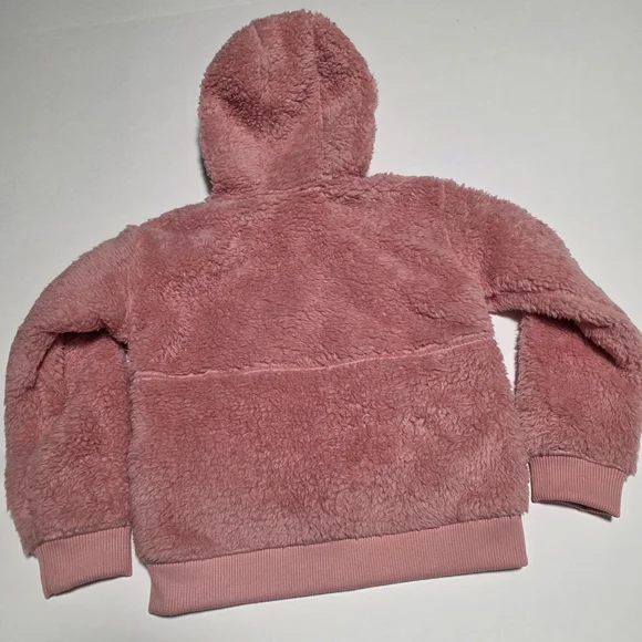 Girls' Size 5 The North Face Kids Pink Fleece Hoodie Sweater - Picture 6 of 12